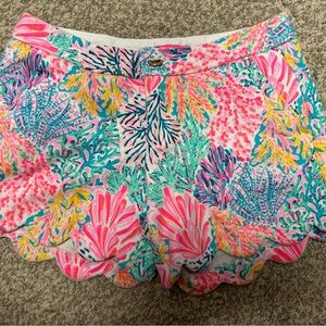 Lilly Pulitzer Vibrant Coral Reef Print Shorts